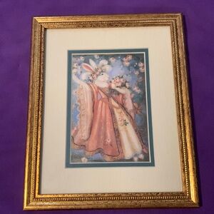Vintage Don Morris Rabbit in Gown Painting 🖼️